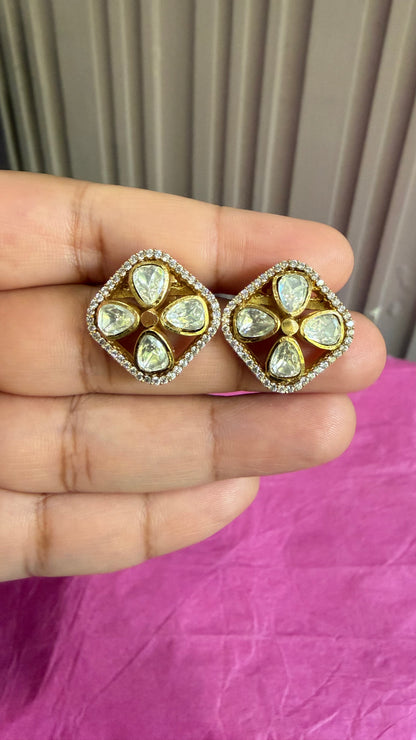 Kiara Floral Halo Stud Earrings