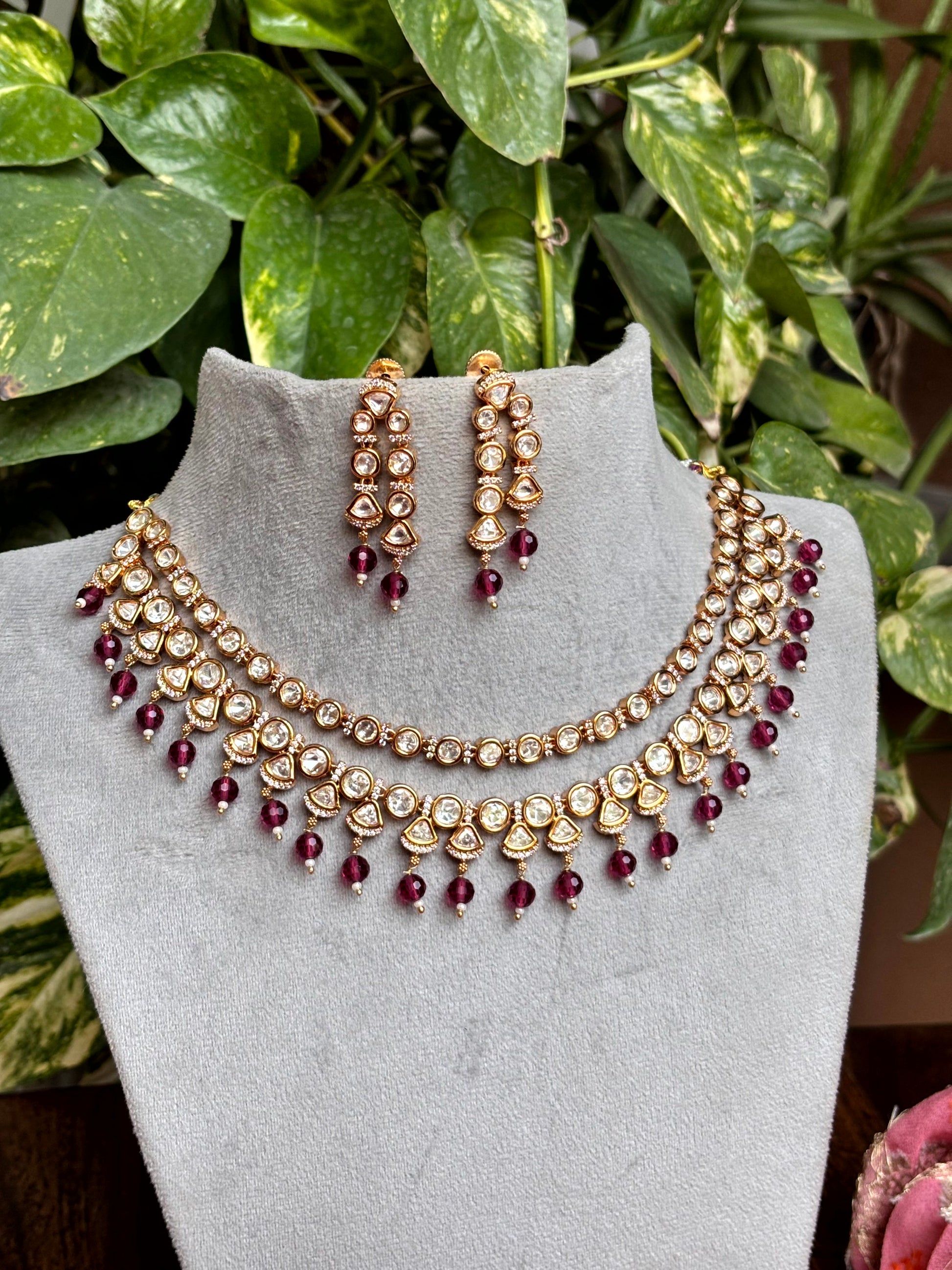 Naira Festive Moissanite Necklace Set - 