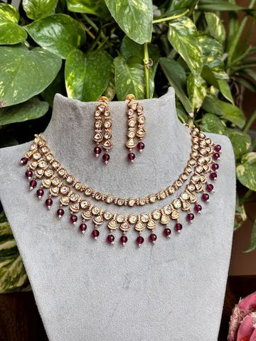 Naira Festive Moissanite Necklace Set - NS24-BJ