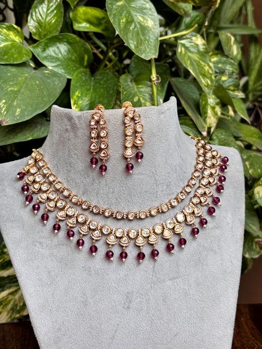 Naira Festive Moissanite Necklace Set - 