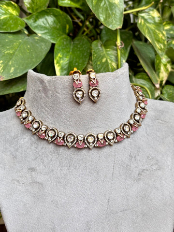 Tanvi Blush Pink Festive Necklace Set - 