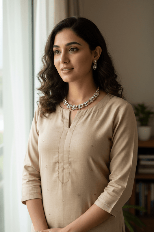 Tanvi Blush Pink Festive Necklace Set - 