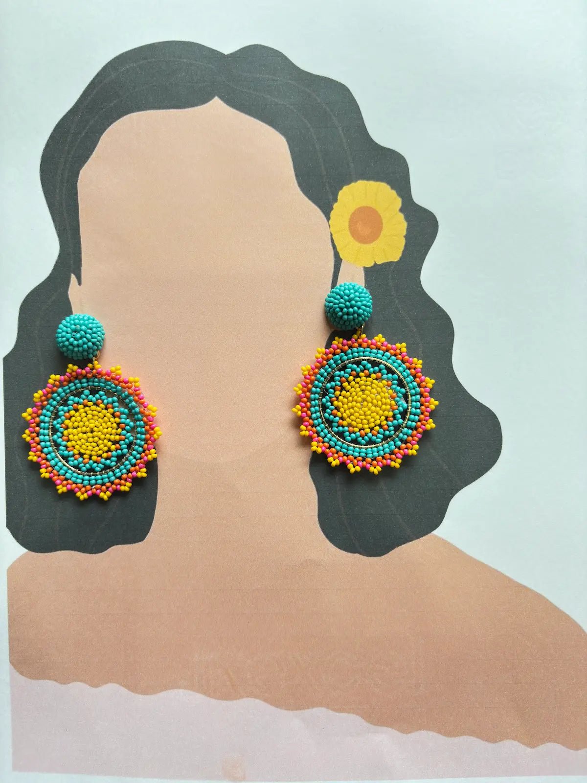 Sunkissed Flare Beaded Earrings - 