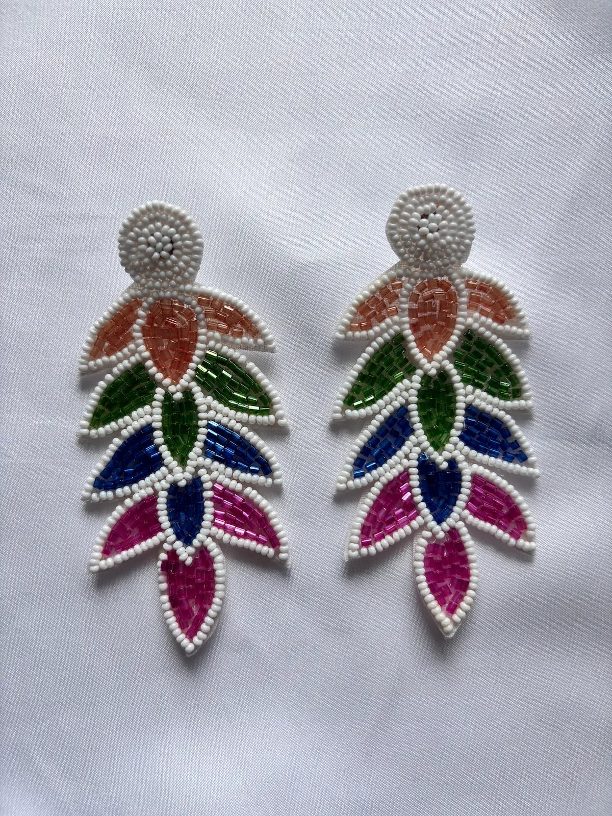 Mystic Petals Beaded Earrings - 
