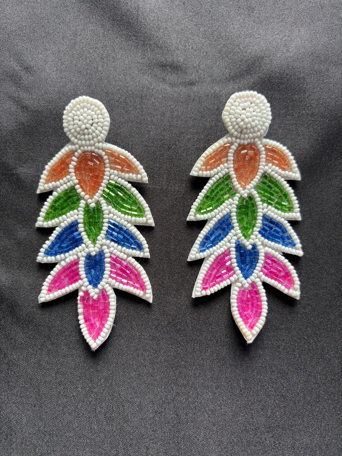 Mystic Petals Beaded Earrings - 