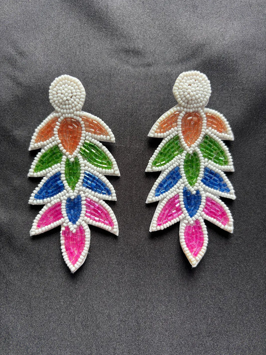 Mystic Petals Beaded Earrings - 