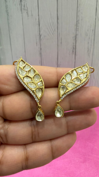 Eira Moissanite Leaf Ear Cuffs