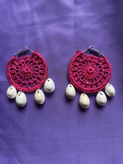 Crimson Flick Beaded Earrings - 