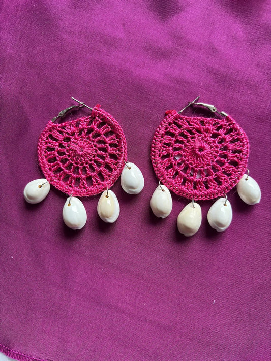 Fuchsia Flick Beaded Earrings - 