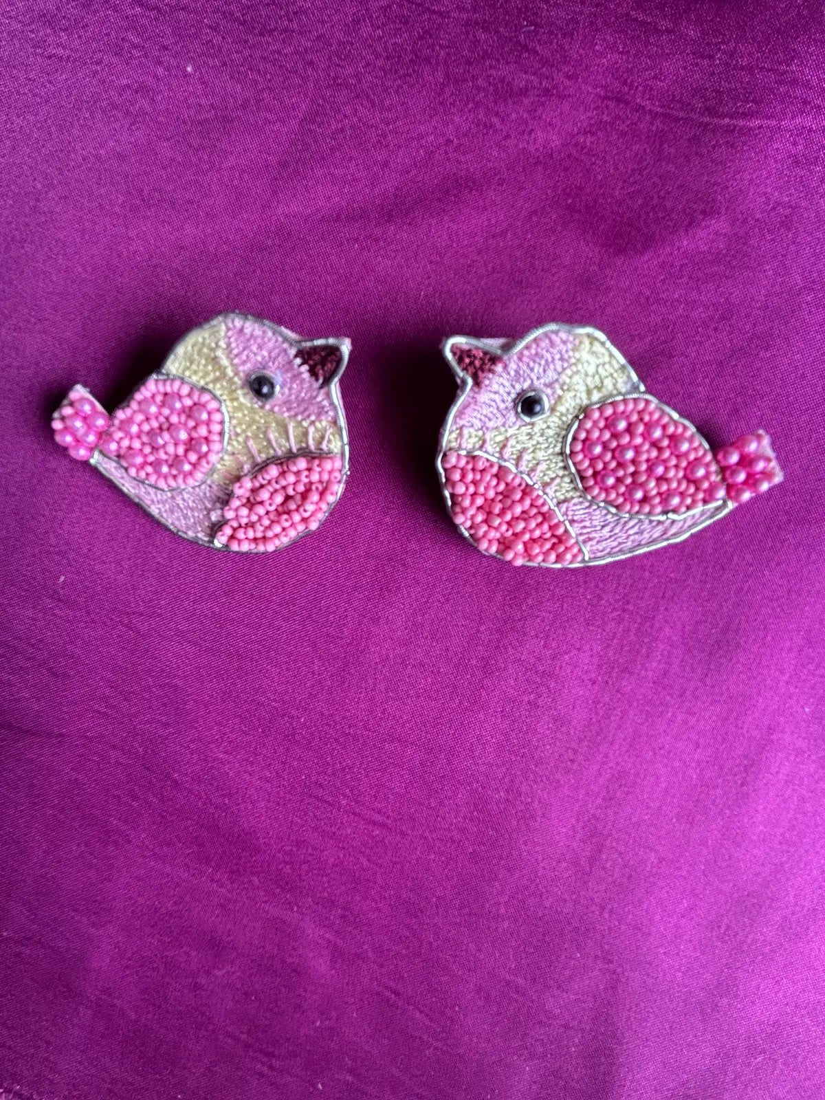 Blush Birdie Beaded Earrings - 