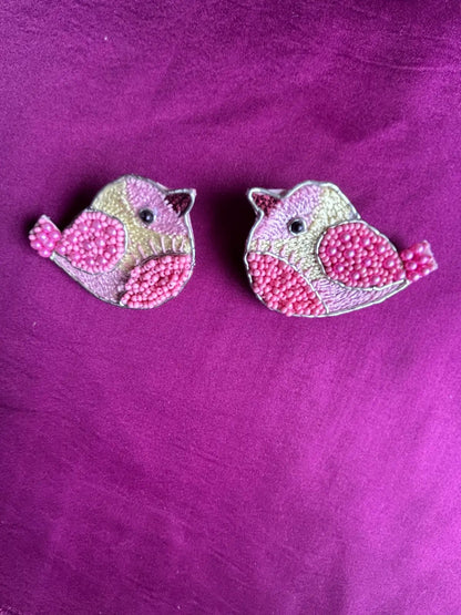 Blush Birdie Beaded Earrings - 