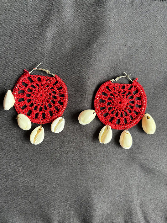 Crimson Flick Beaded Earrings - 
