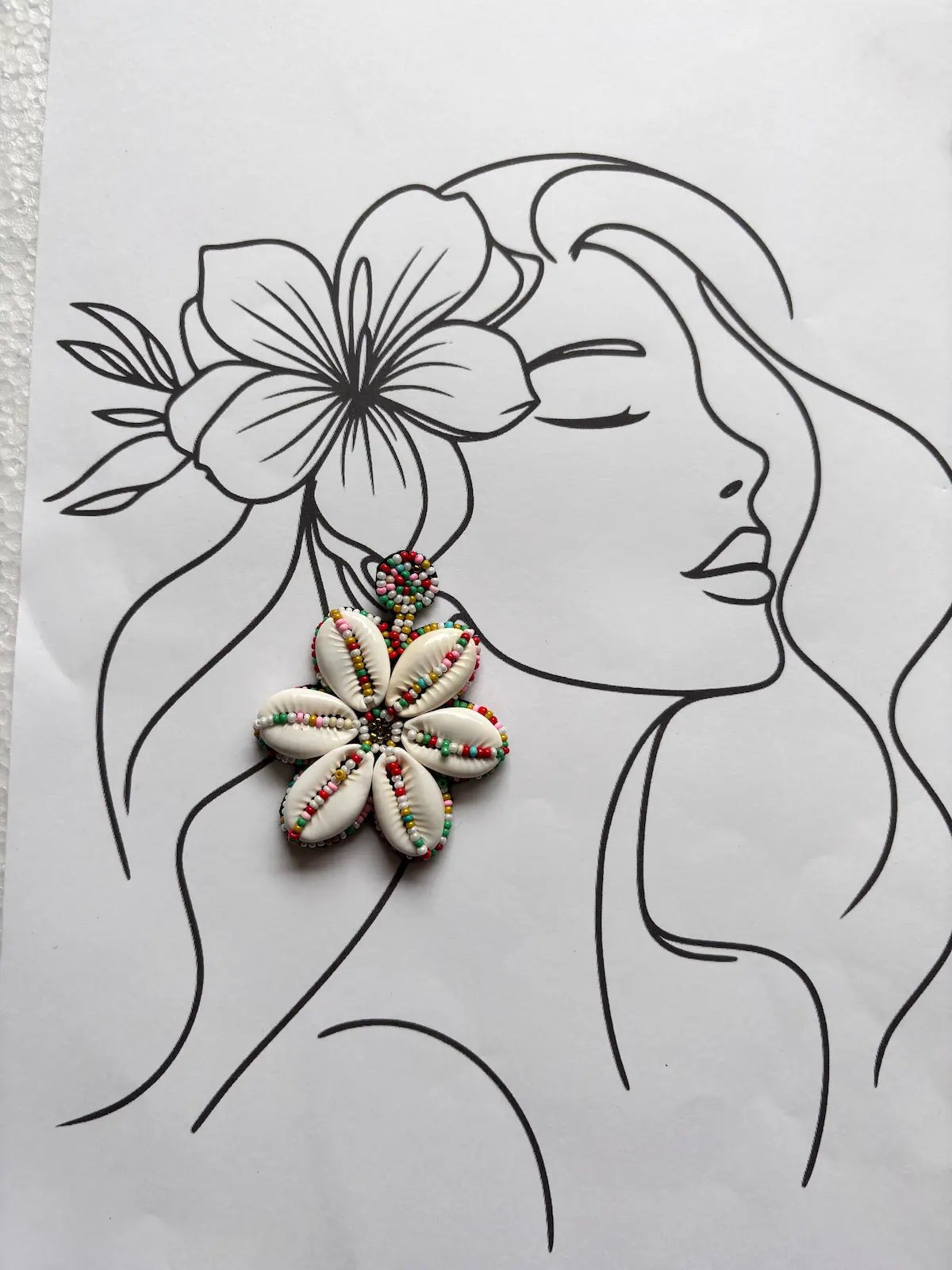 Petal Frost Beaded Earrings - 