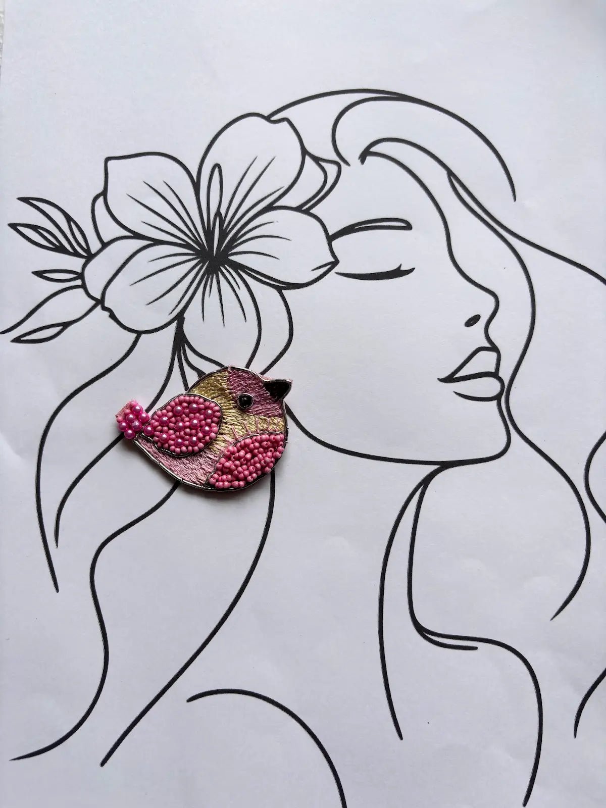 Blush Birdie Beaded Earrings - 