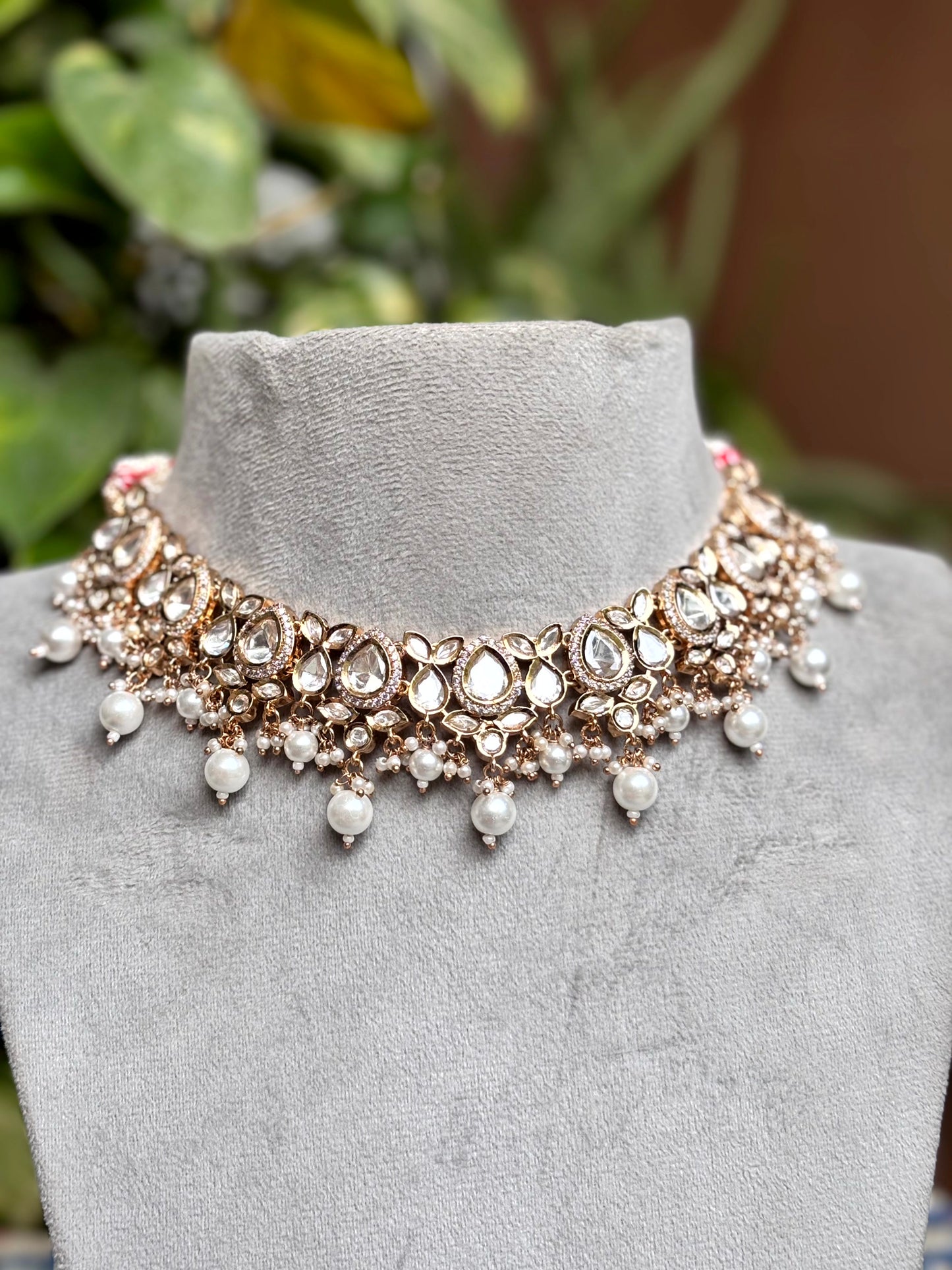 Zoya Pearl Moissanite Necklace Set - 