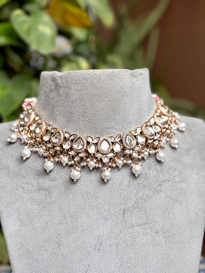 Zoya Pearl Moissanite Necklace Set - 