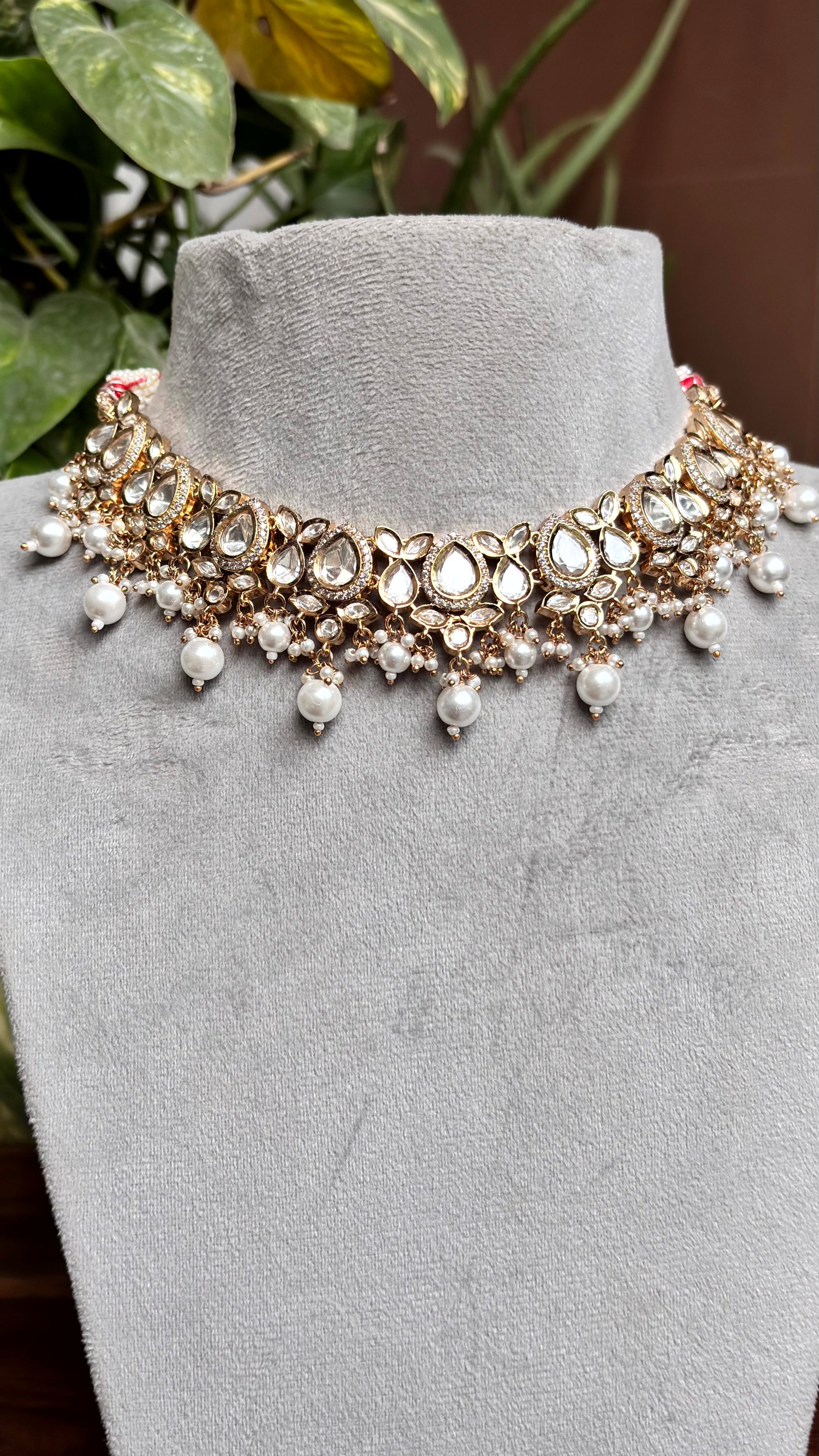 Zoya Pearl Moissanite Necklace Set - 
