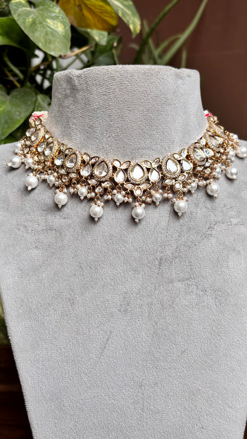 Zoya Pearl Moissanite Necklace Set - 