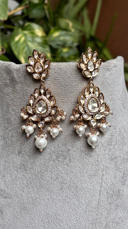 Zoya Pearl Moissanite Necklace Set - 