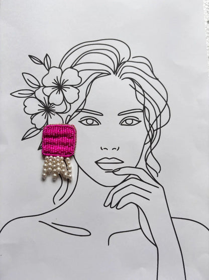 Tassel Tehzeeb Beaded Earrings - 