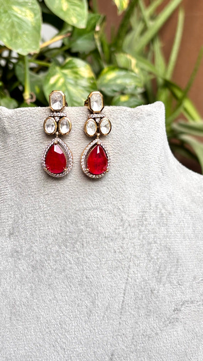 Ruhani Ruby Moissanite Necklace Set - 