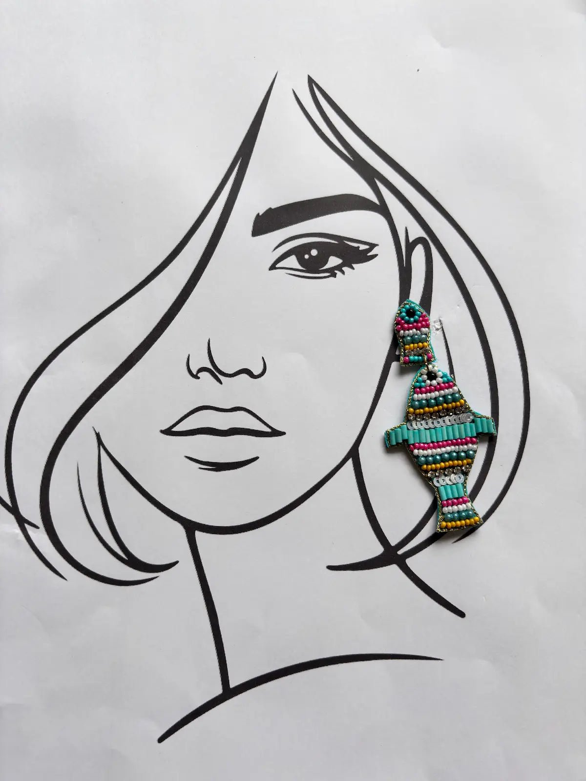 Fish - tastic Stripes Beaded Earrings - 
