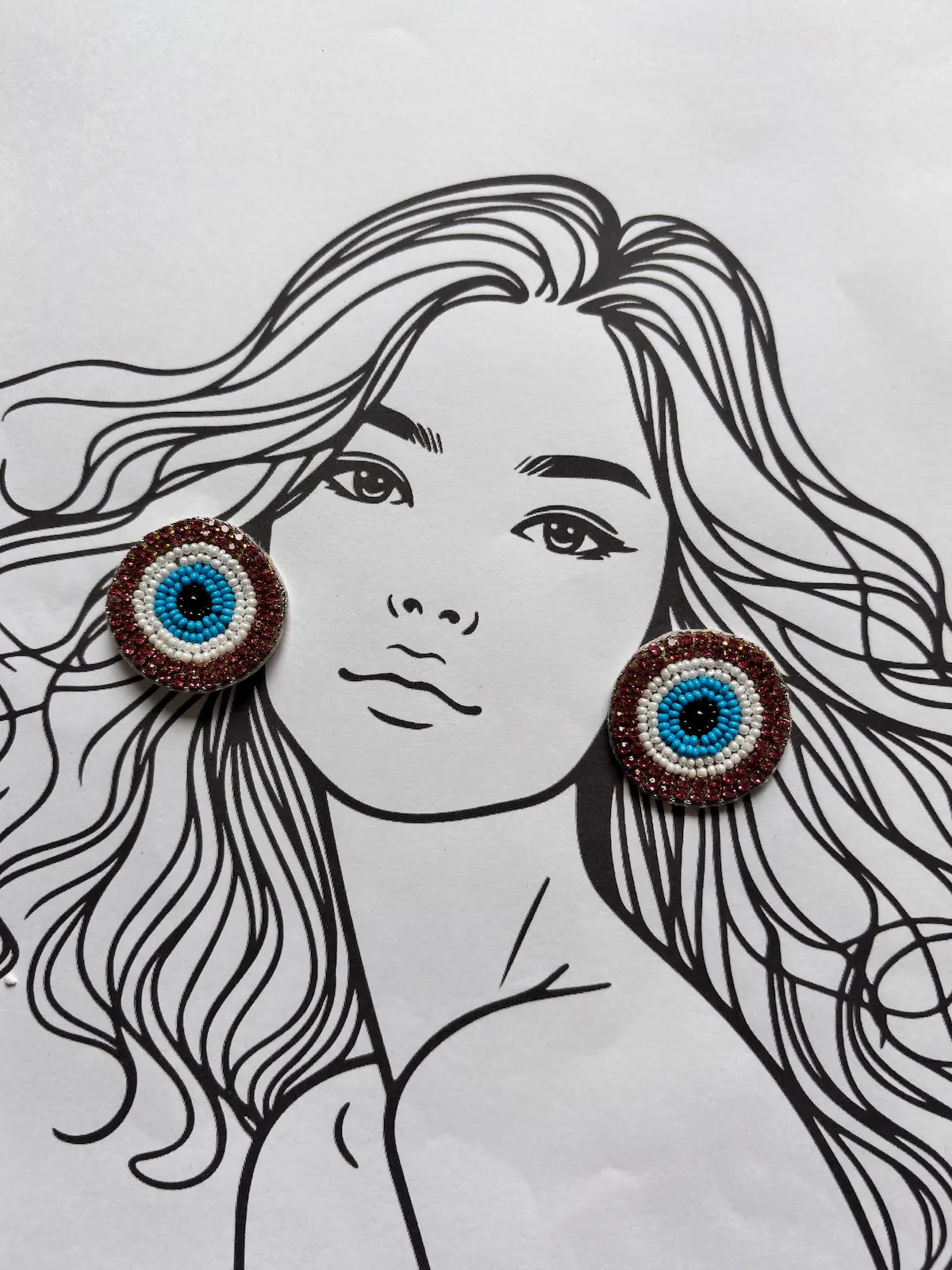 Silent Shield Beaded Earrings - 