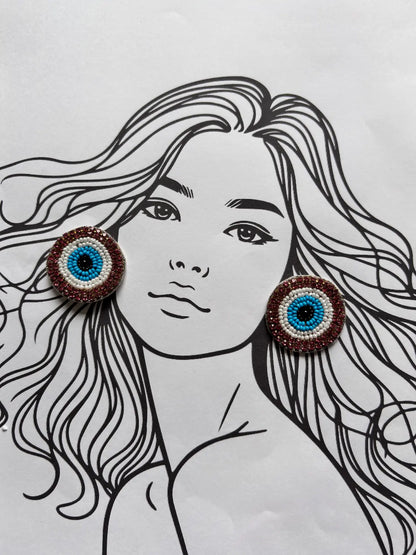 Silent Shield Beaded Earrings - 