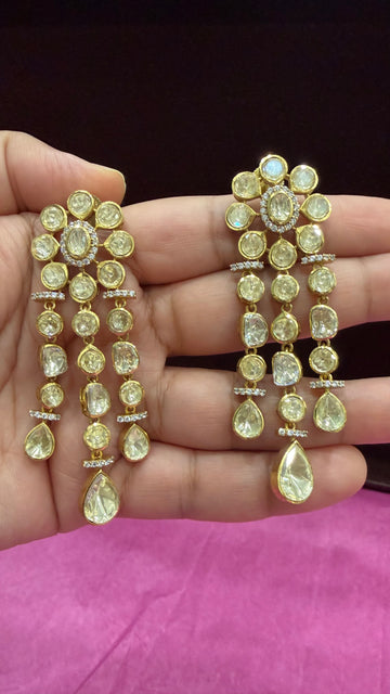 Prisha Moissanite Floral Cascade Earrings