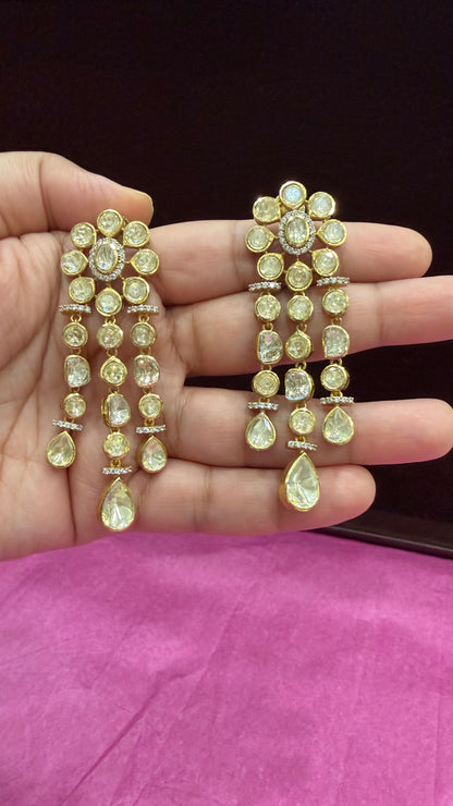 Prisha Moissanite Floral Cascade Earrings
