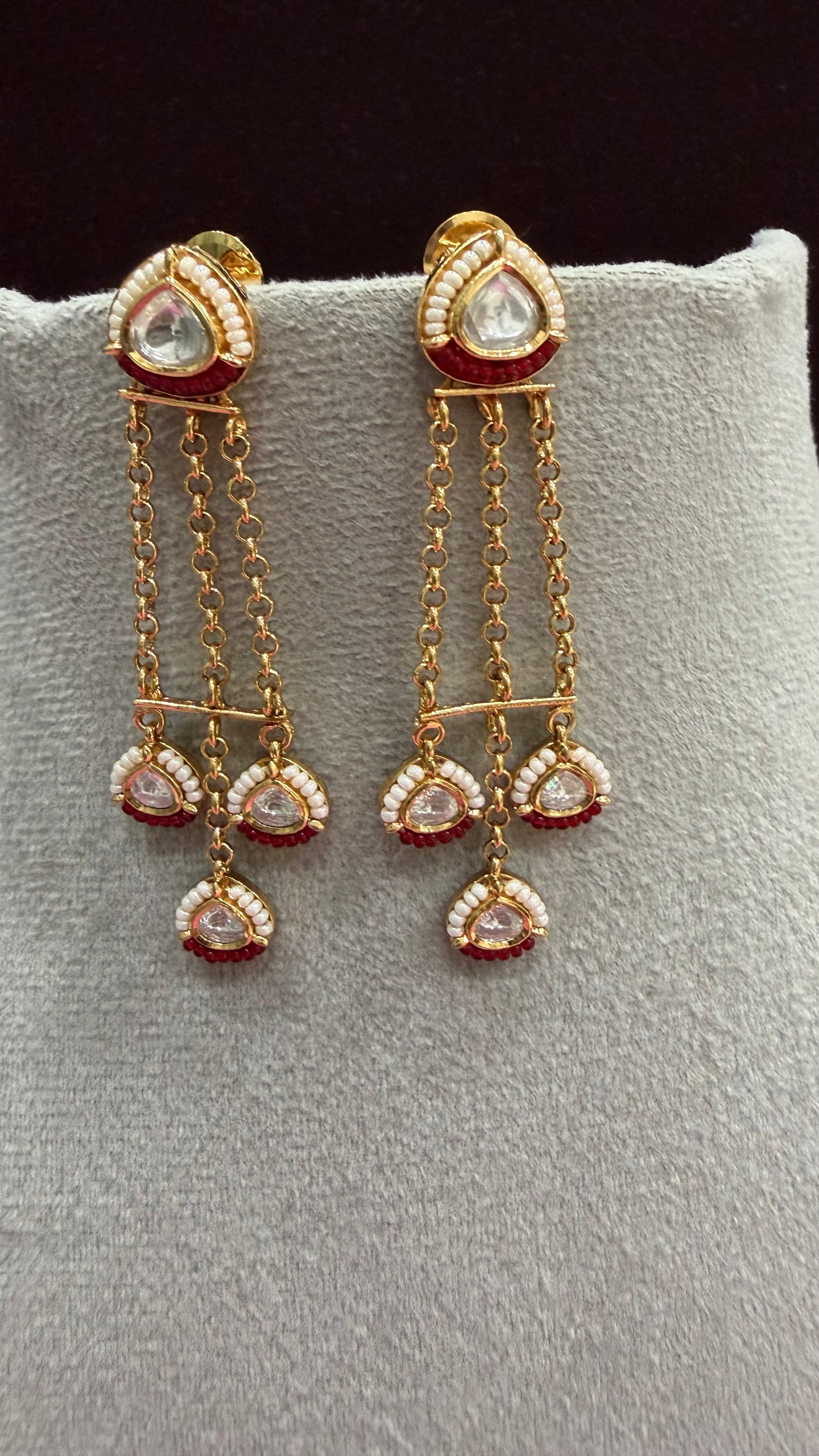 Anvika Ruby Chain Moissanite Necklace Set