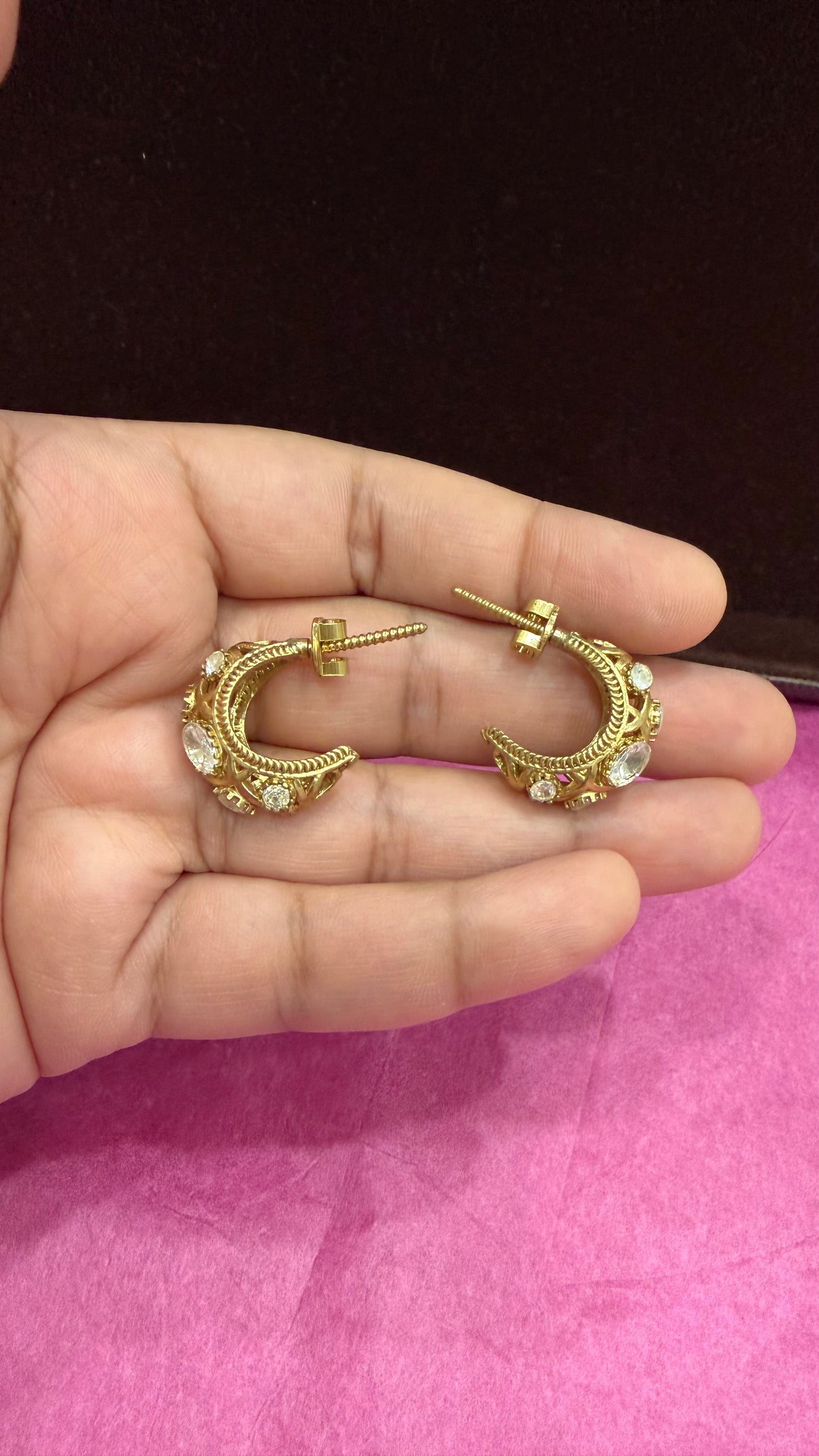 Alesha Moissanite Vintage Hoop Earrings
