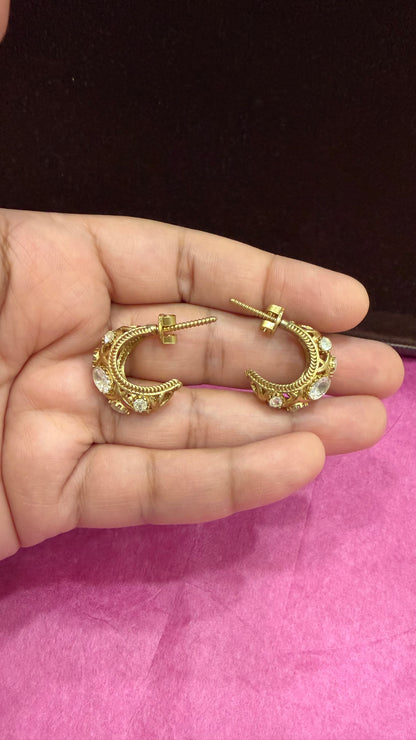 Alesha Moissanite Vintage Hoop Earrings