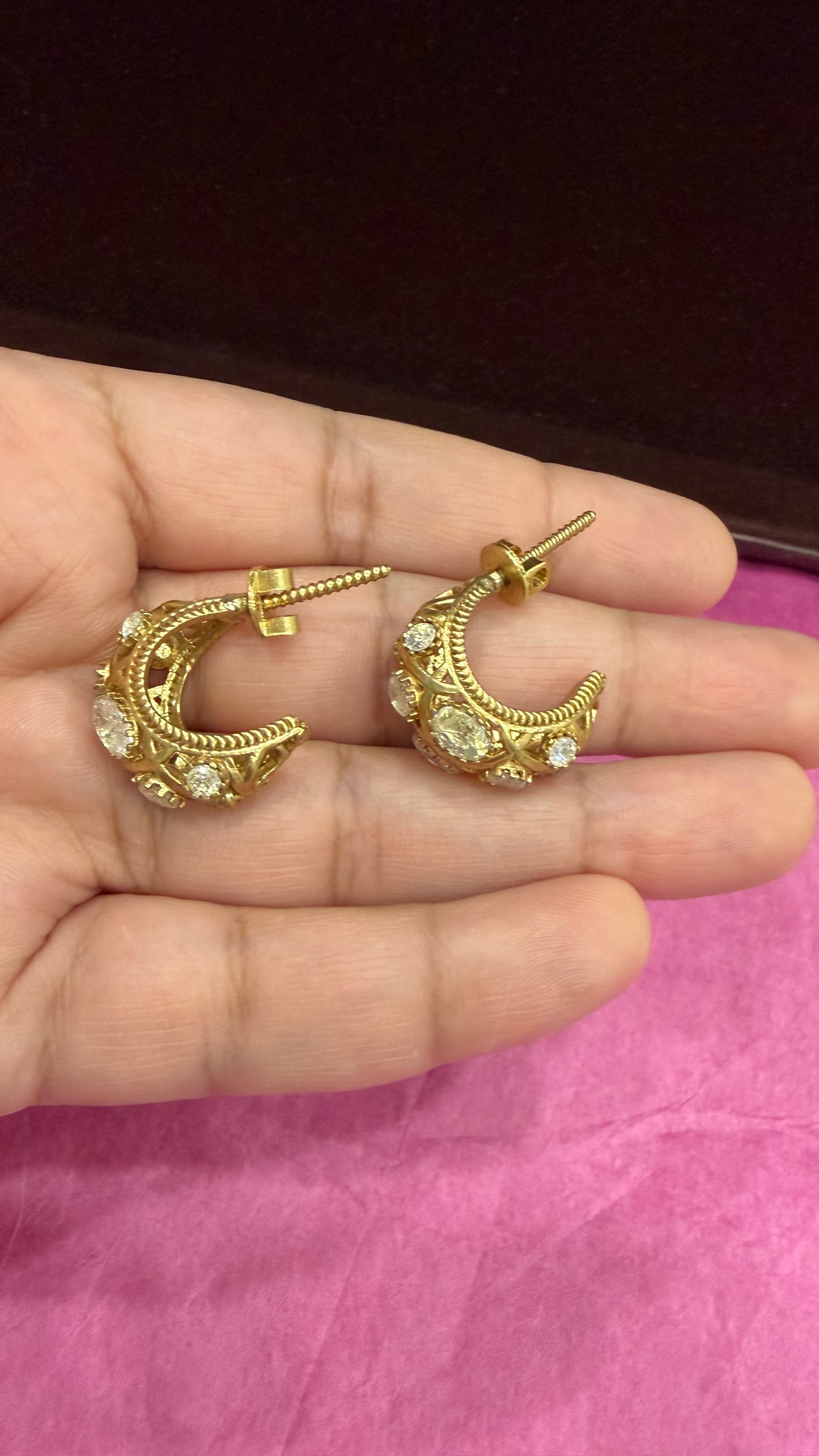 Alesha Moissanite Vintage Hoop Earrings