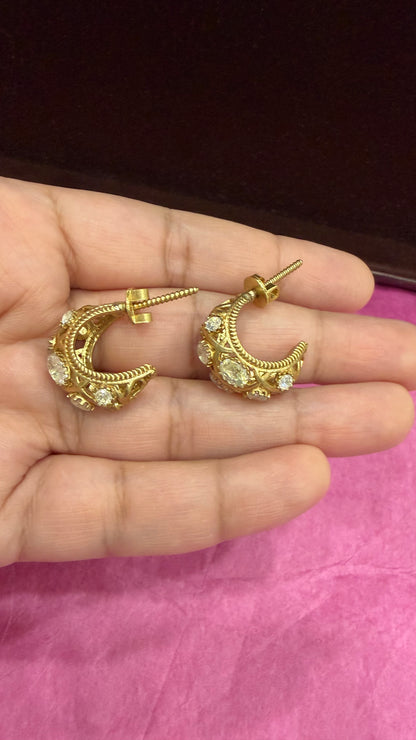 Alesha Moissanite Vintage Hoop Earrings