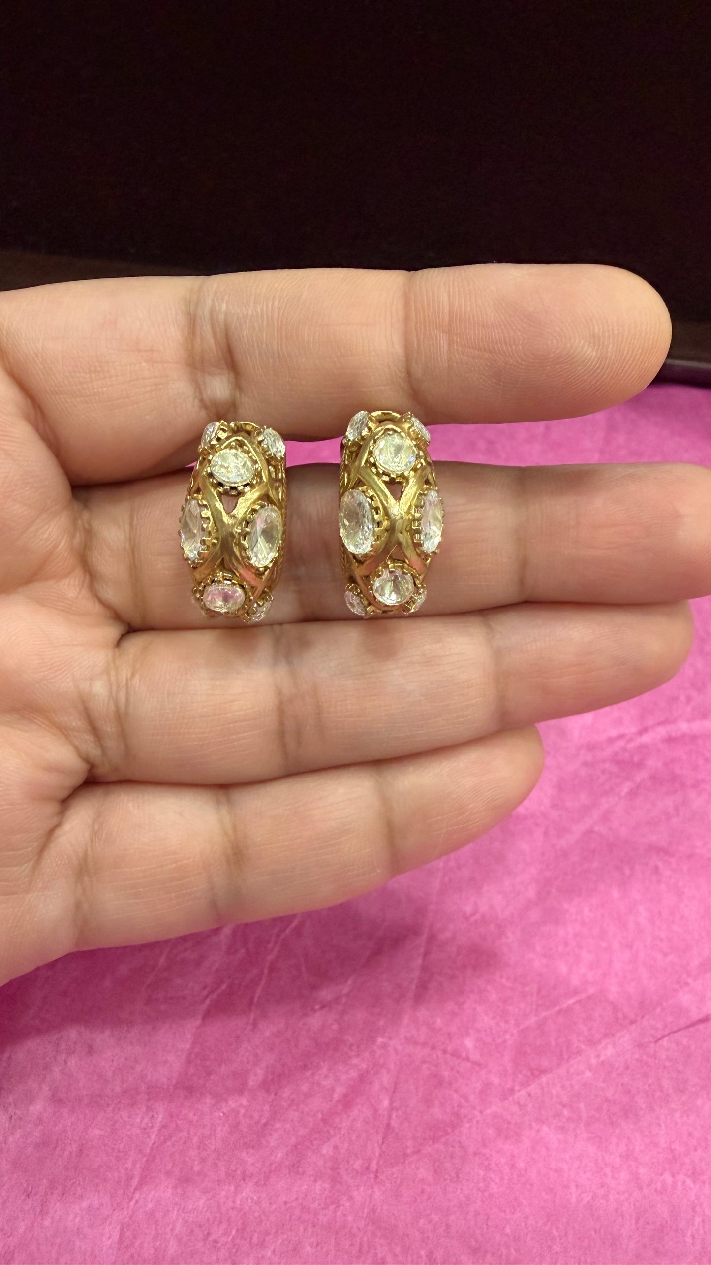 Alesha Moissanite Vintage Hoop Earrings