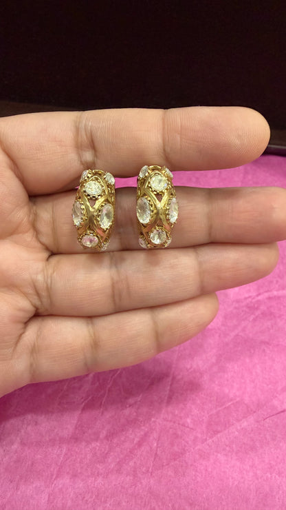 Alesha Moissanite Vintage Hoop Earrings