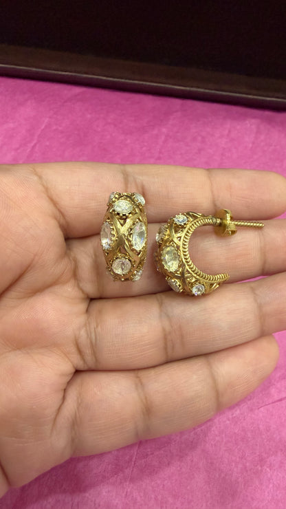 Alesha Moissanite Vintage Hoop Earrings