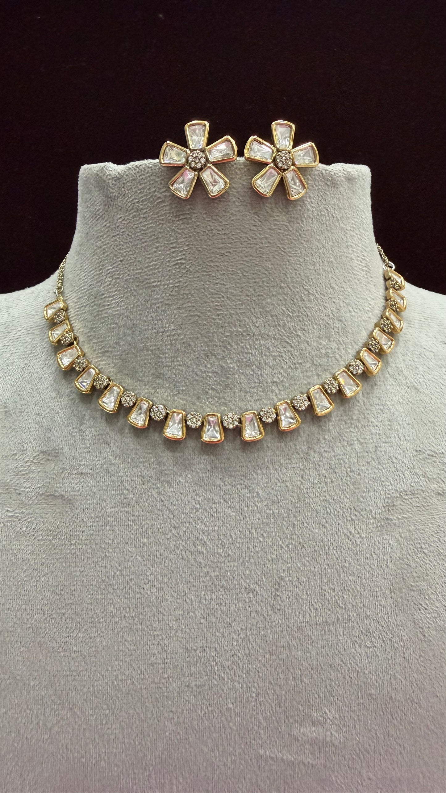 Avira Floral Moissanite Necklace Set