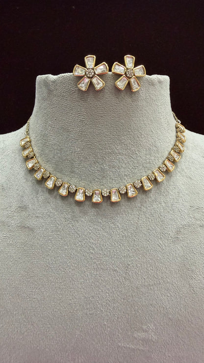 Avira Floral Moissanite Necklace Set