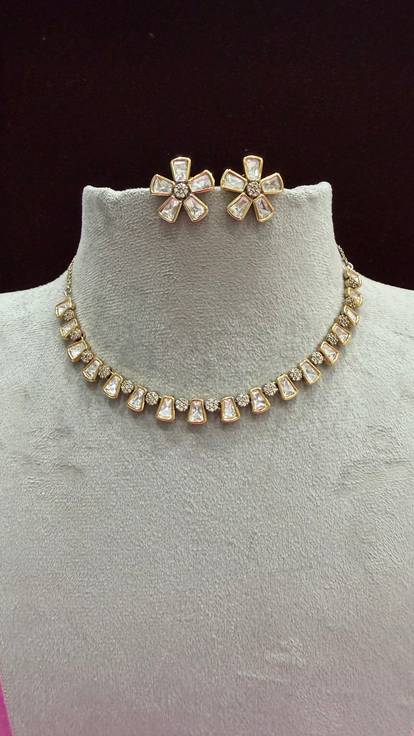 Avira Floral Moissanite Necklace Set