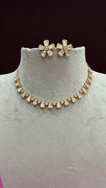 Avira Floral Moissanite Necklace Set
