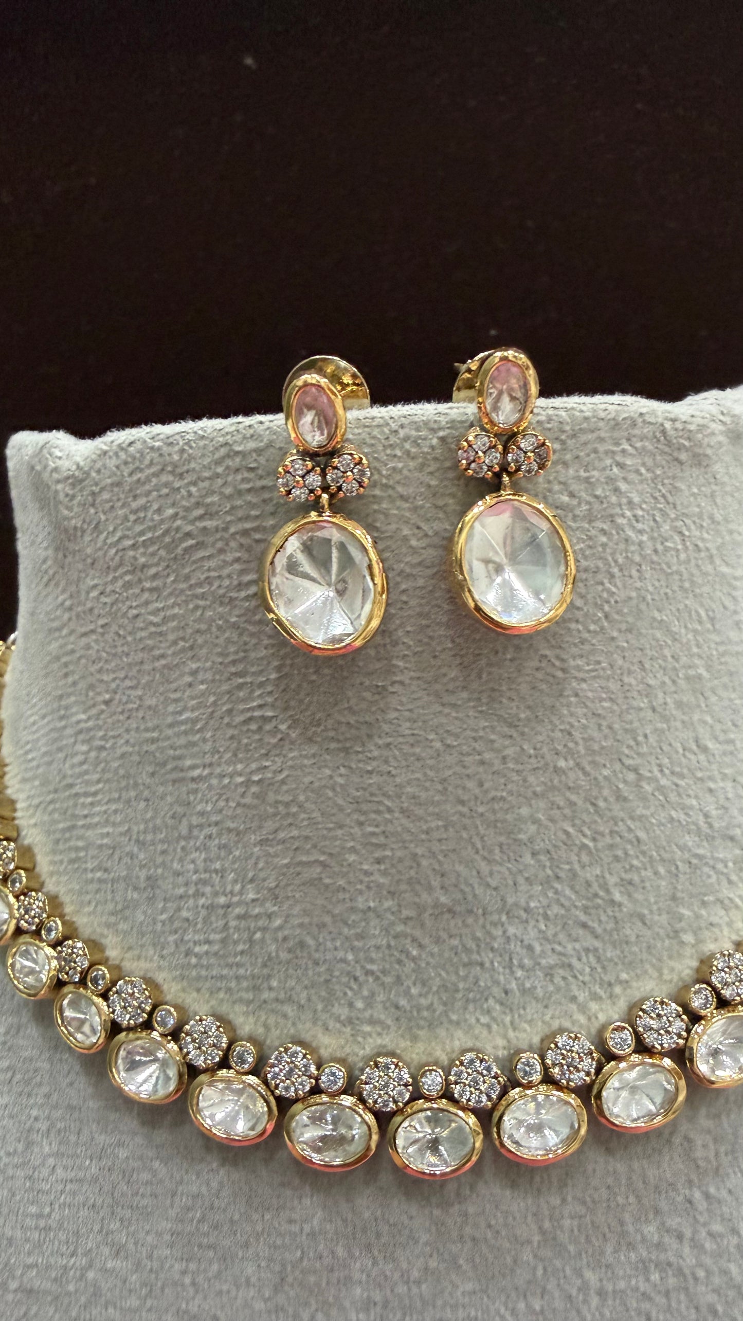 Tavisha Oval Drop Moissanite Necklace Set.