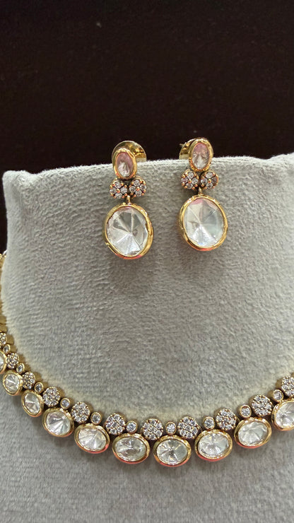 Tavisha Oval Drop Moissanite Necklace Set.