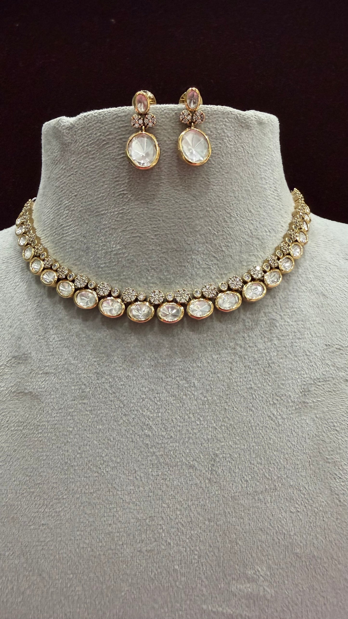 Tavisha Oval Drop Moissanite Necklace Set.