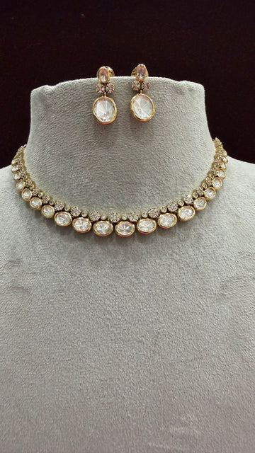 Tavisha Oval Drop Moissanite Necklace Set.