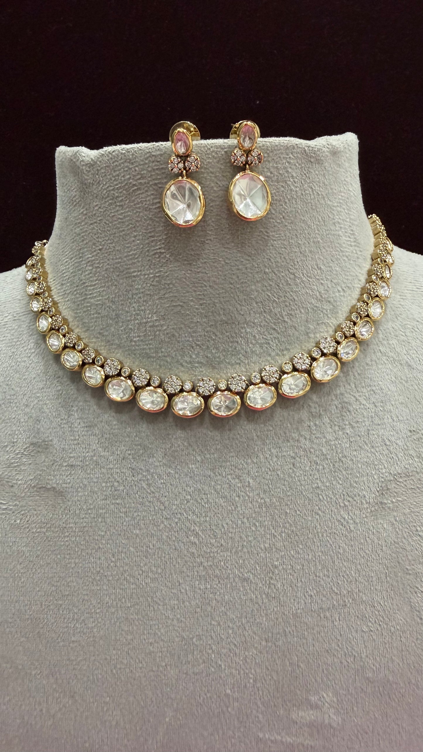 Tavisha Oval Drop Moissanite Necklace Set.