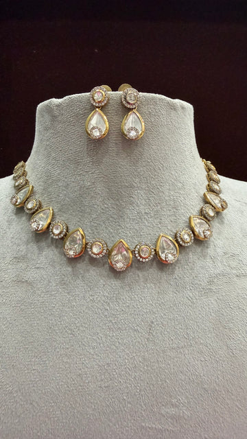Zayesha Teardrop Moissanite Necklace Set