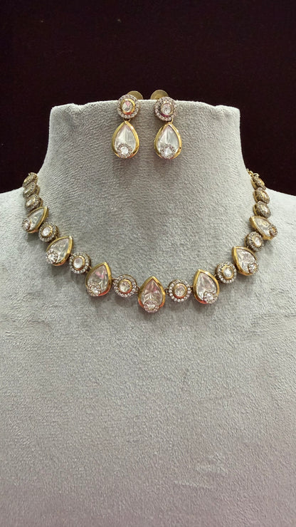 Zayesha Teardrop Moissanite Necklace Set