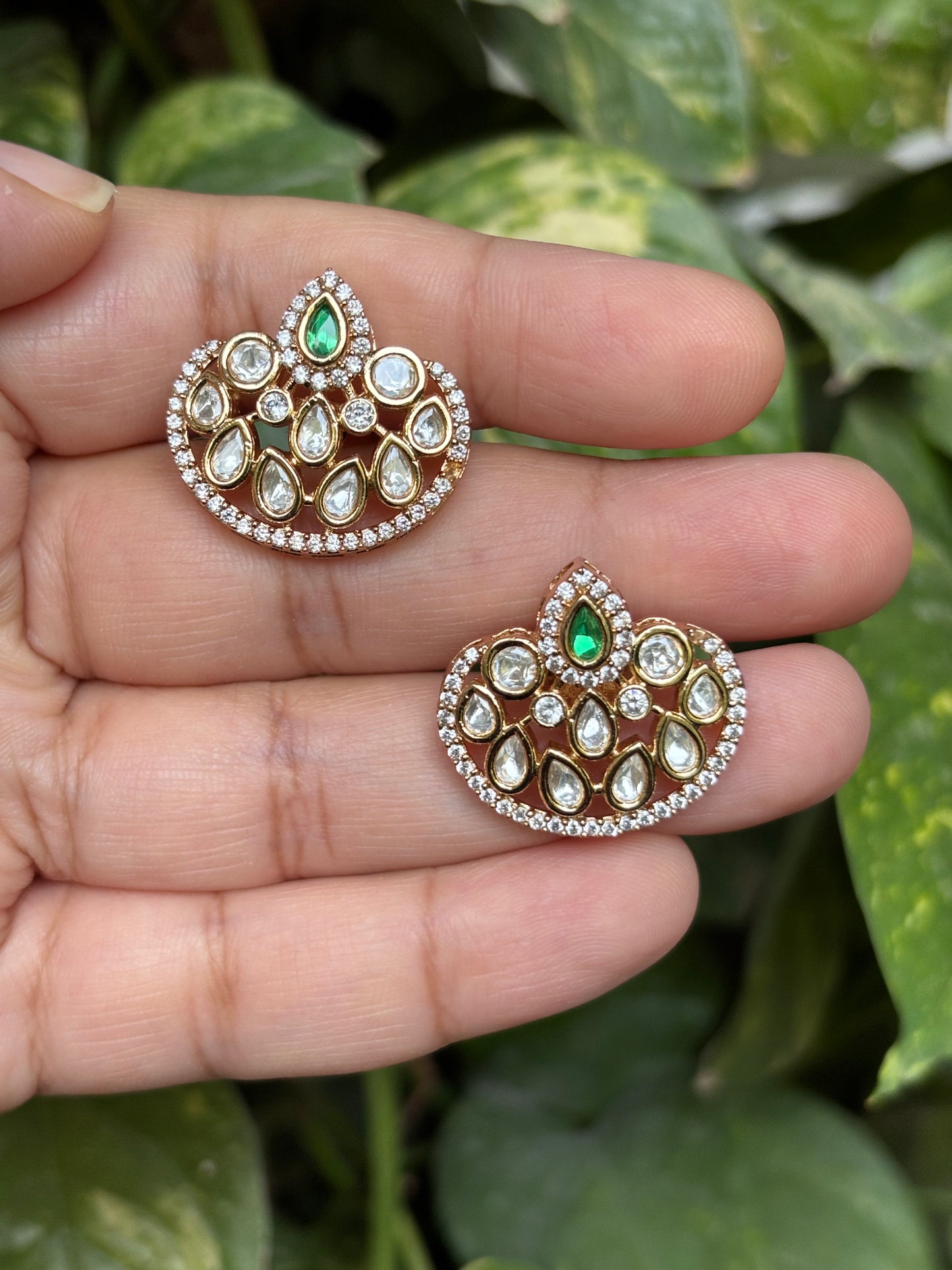Kavya Pearl Floral Stud Earrings